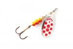 Mepps Aglia Decoree Silver Red Dots Size 4